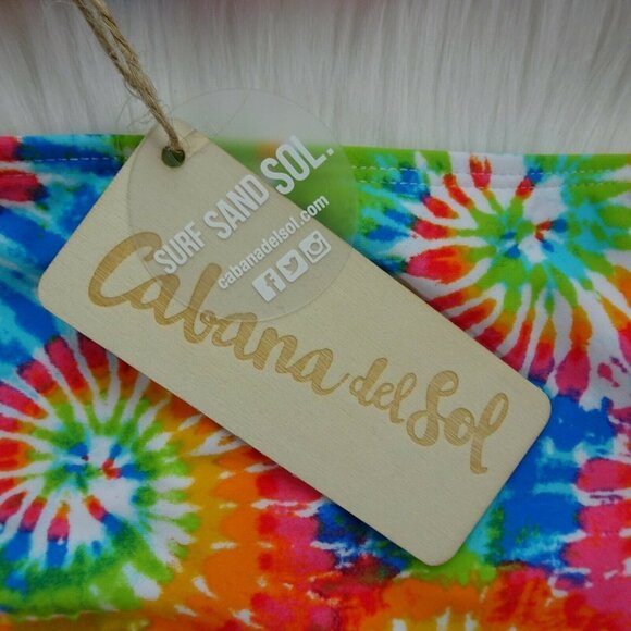 Cabana Del Sol Tie-Dye Swimwear 2-Piece Set Bikini Top & Bottoms NWT L - Picture 10 of 10